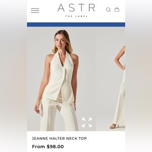ASTR Jeanne Halter Neck Top Cream